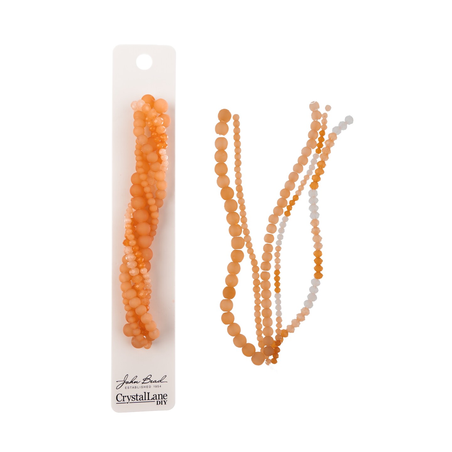 Crystal Lane DIY Solar Orange Twisted Glass &#x26; Pearls Beads, 5 Strands