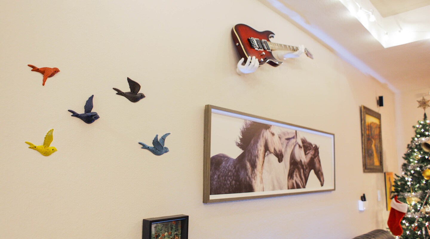 Set of 5 Cast Iron Distressed Finish Flying Birds Decorative Wall Decor