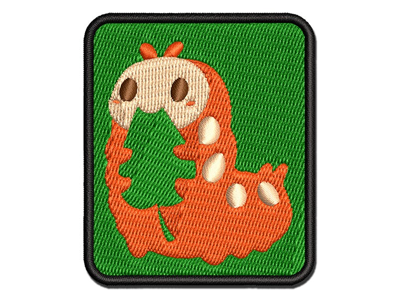 Chubby Caterpillar Eating Leaf Multi-Color Embroidered Iron-On or Hook &#x26; Loop Patch Applique