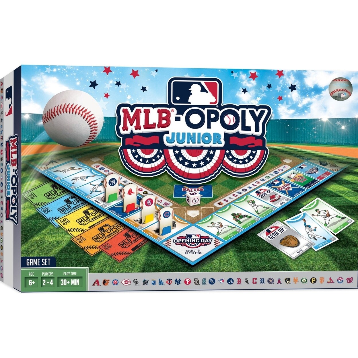 Mlb Opoly Junior Board Game Custom Stickers 30 Mlb Teams Family Fun ...