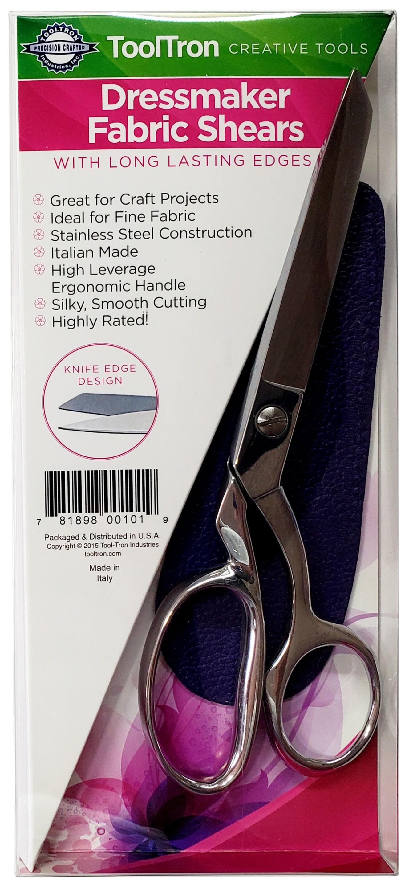 Tool Tron 8&#x22; Dressmaker Fabric Shears With Leather Sheath
