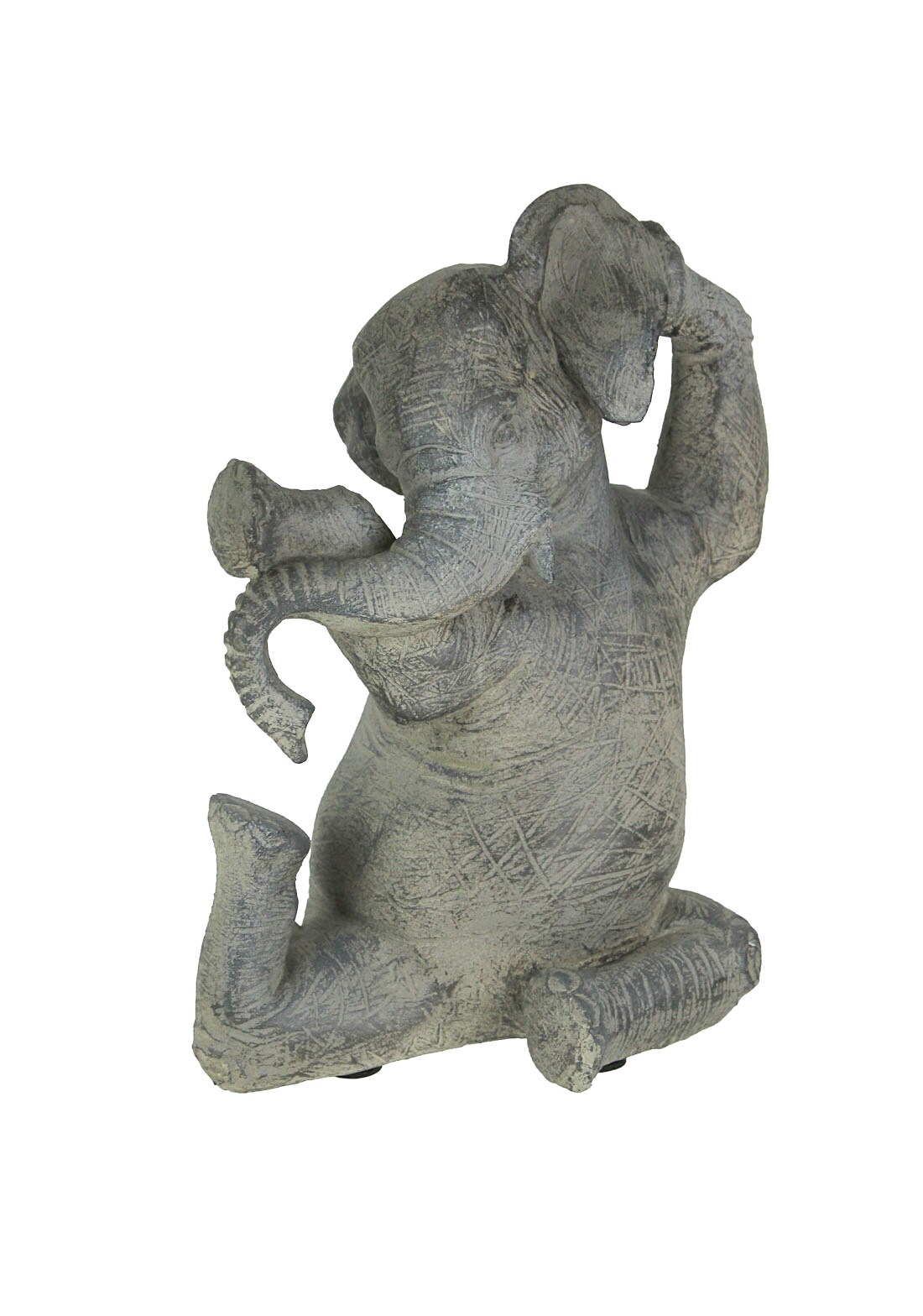 Amazingly Limber Elephant Yoga Seated Pose Tabletop Statue 9 Inches High