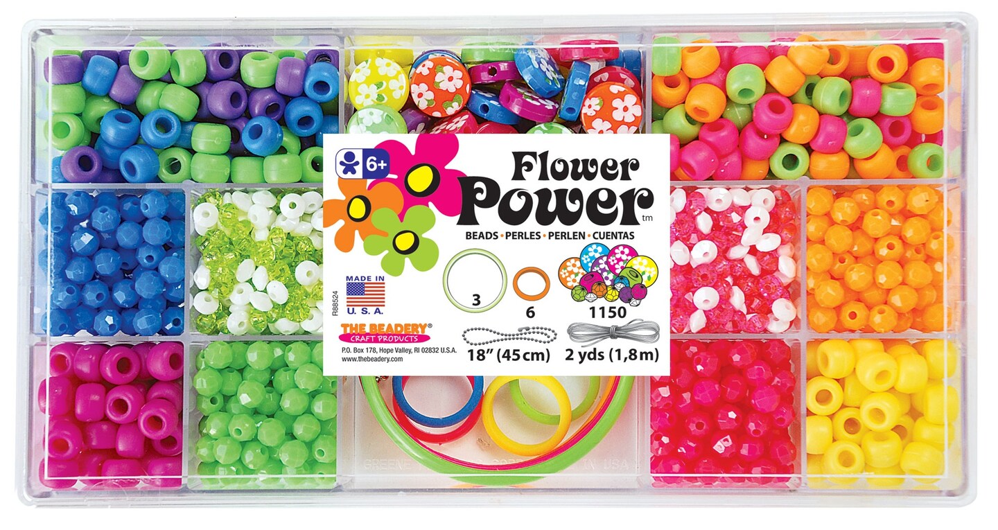 The Beadery 12 Compartment Bead Box-Flower Power; 1150 Beads | Michaels