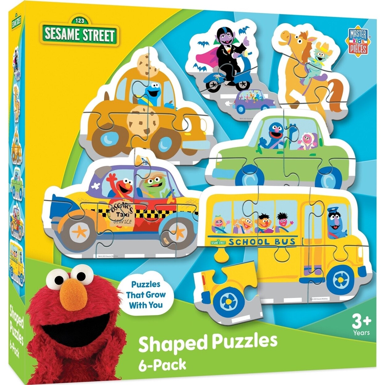 MasterPieces Sesame Street - Vehicles 6-Pack Mini Shaped Jigsaw Puzzles