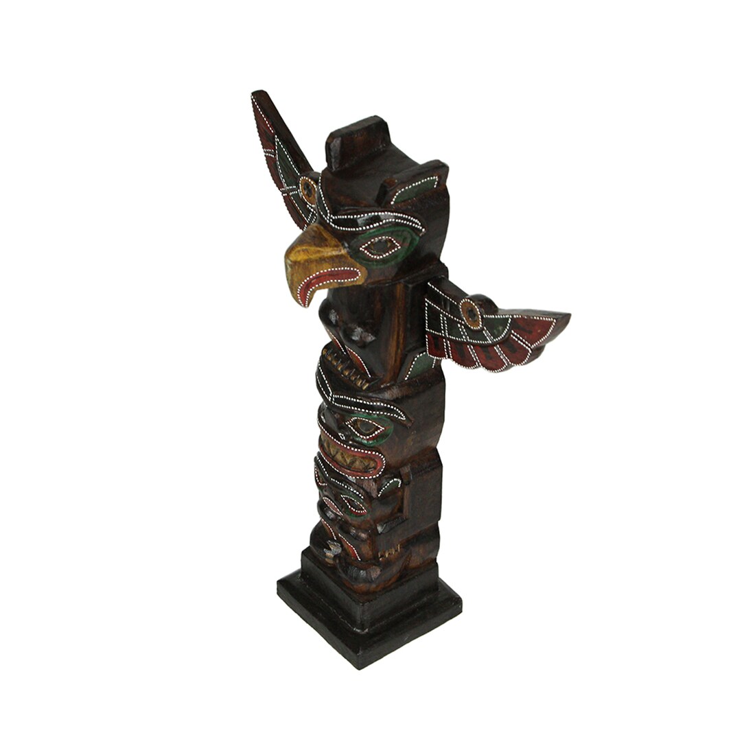 Wooden Painted Eagle Totem 12 Inch