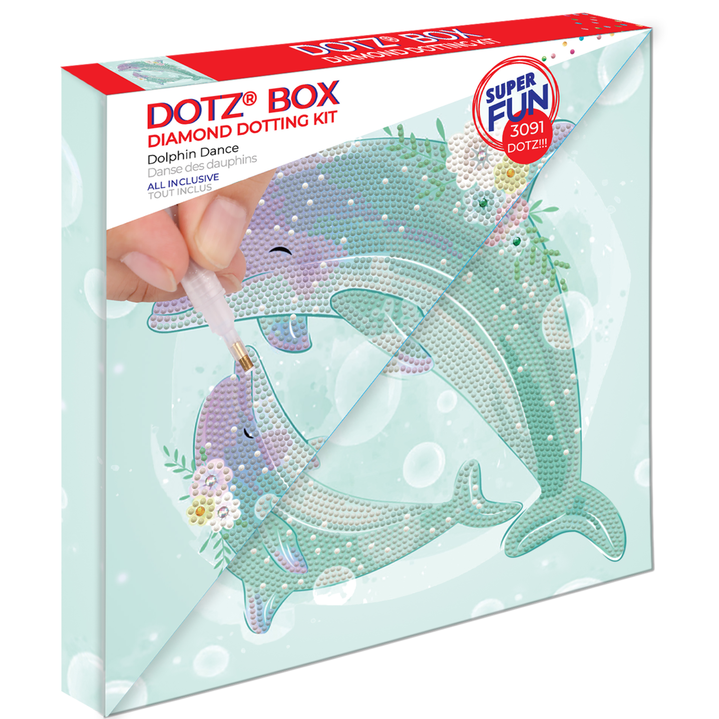 Diamond Dotz Dophin Dance Diamond Painting Kits for Adults - Diamond Art Kits a Relaxing Creative Craft Kit with Dotz Gems 11x11