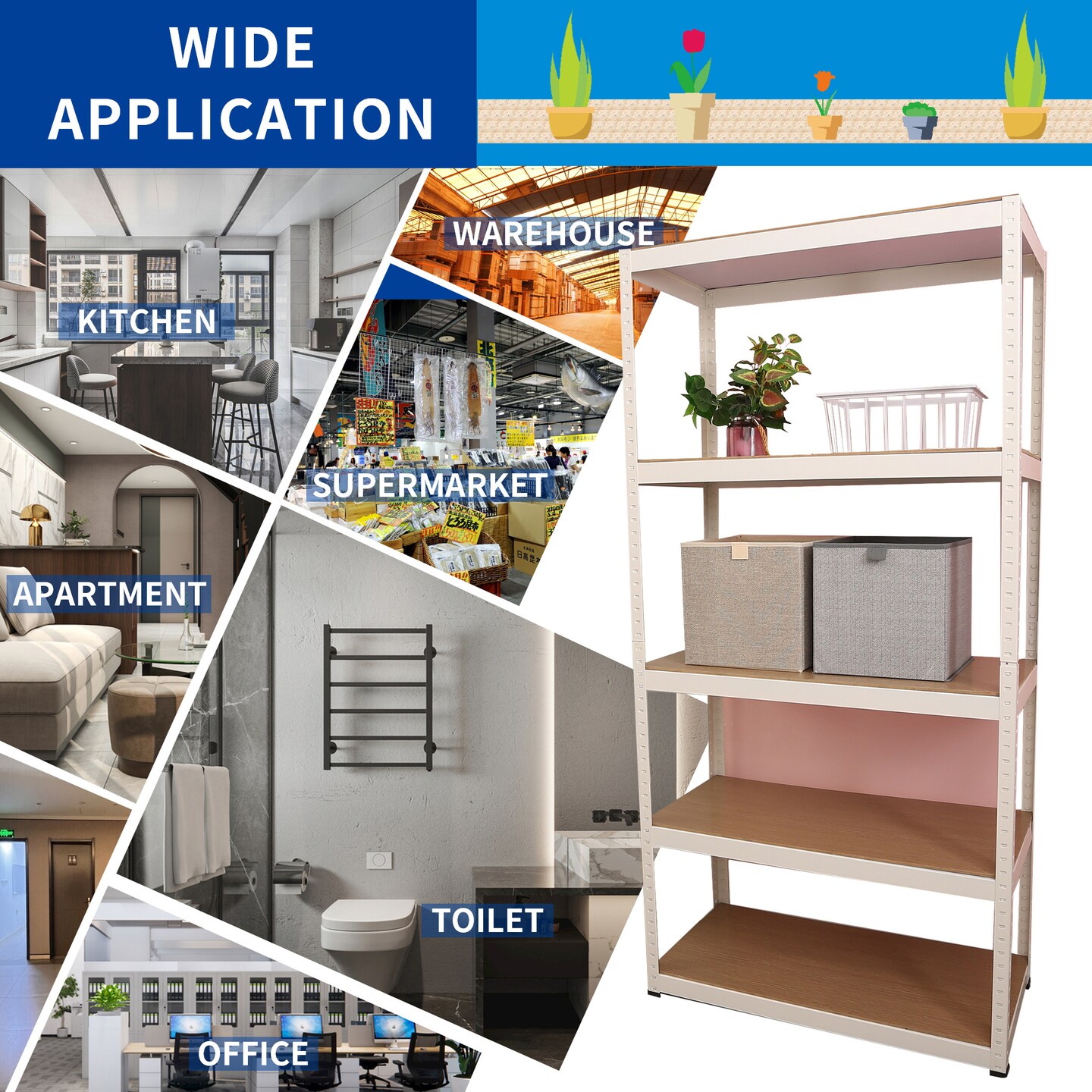 Adjustable Heavy Duty Garage Storage Shelving - 46.2 | Effortless Organization