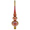 Embossed Clock on Glittered Double Ball Red Glass Christmas Tree Topper ...