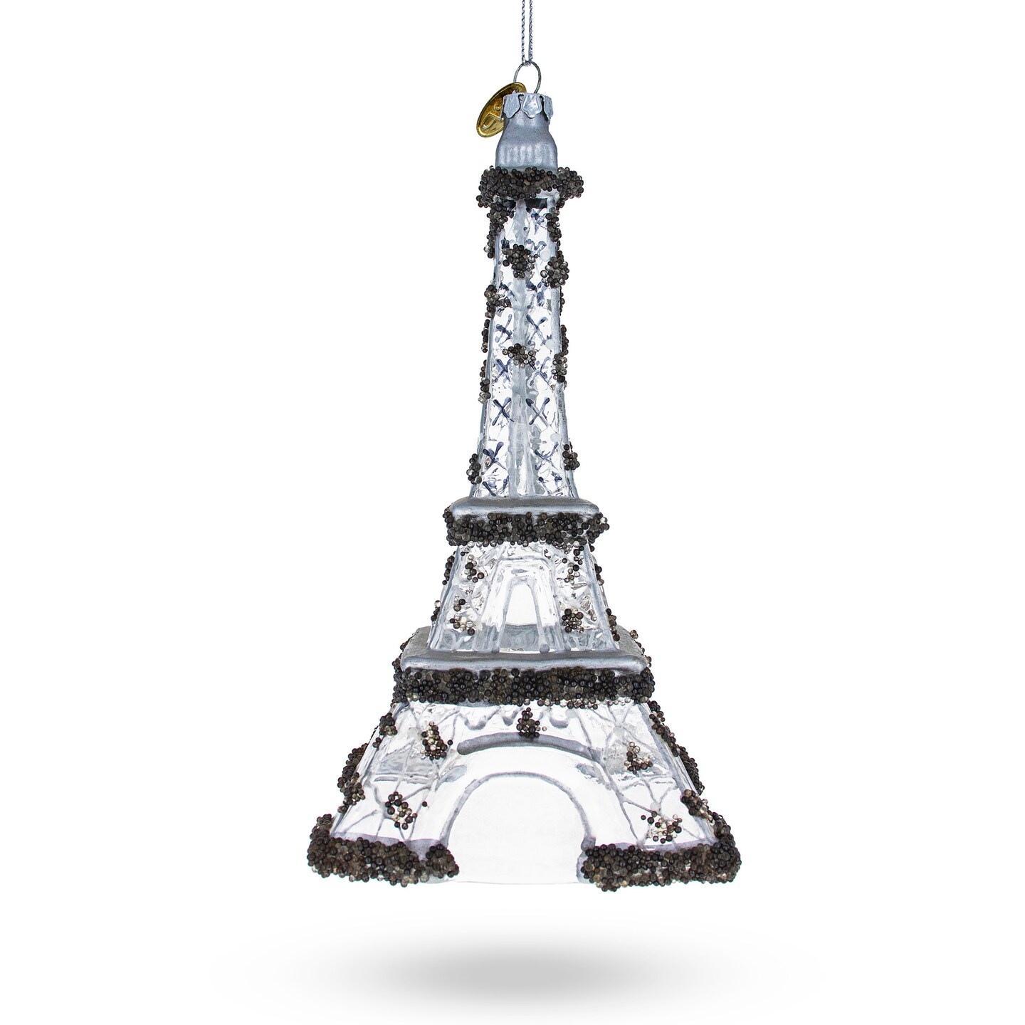 Iconic Eiffel Tower, Paris Blown Glass Christmas Ornament