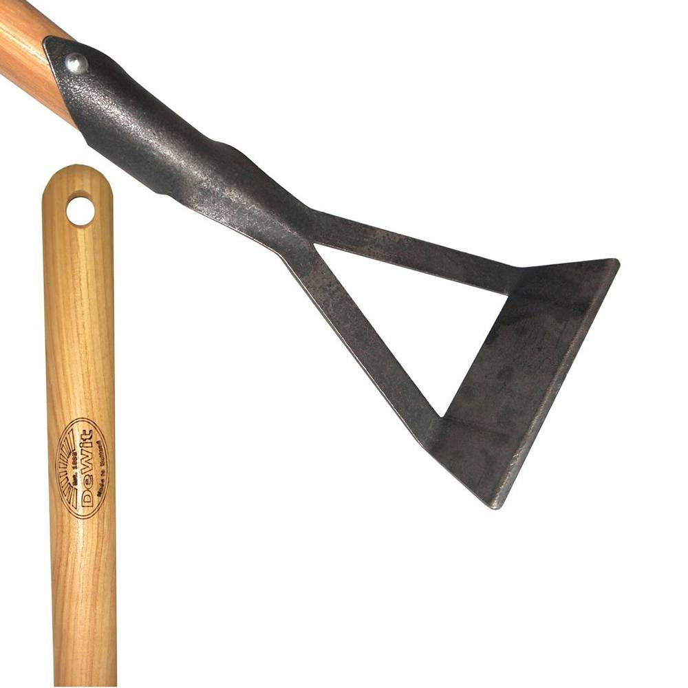 DeWit Junior Hoe, Slice Weeds with Boron Steel and 37 Inch Long Ash Wood Handle, Fits Small Hands