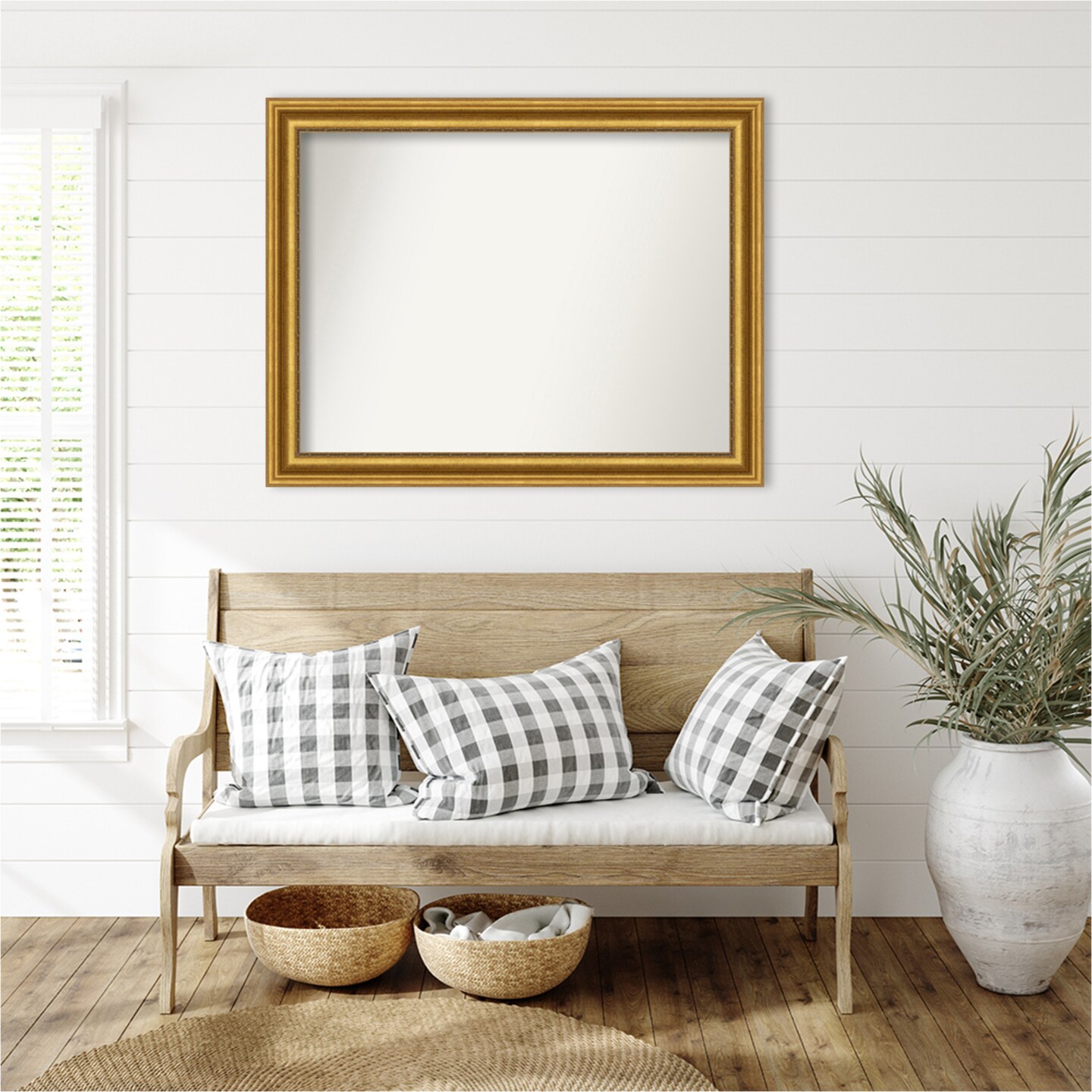 Parlor Gold Non-Beveled Custom Framed Bathroom Vanity Wall Mirror