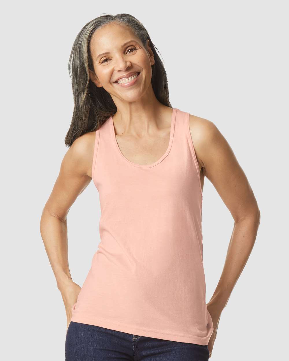 Gildan Softstyle Women’s CVC Racerback Tank Top for Custom Printing Cotton Blend Tank