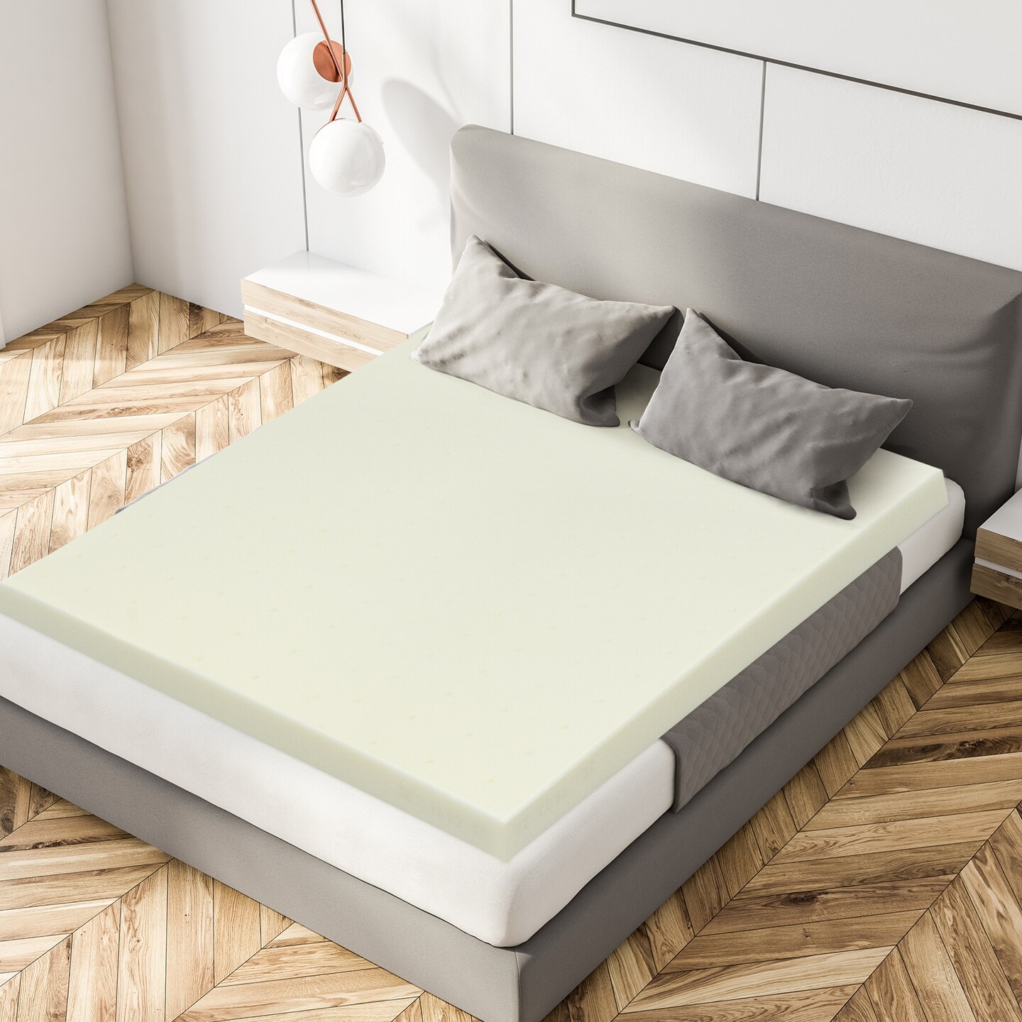 3-Inch Bed Mattress Topper Air Cotton for All Night Comfy Soft Mattress Pad