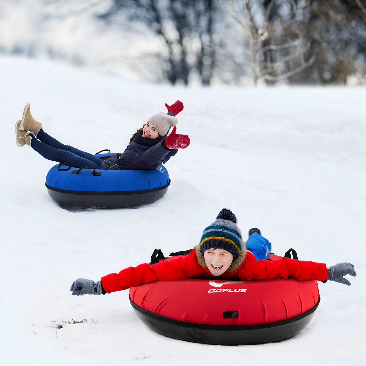 40&#x22; Inflatable Snow Sled For Kids And Adults