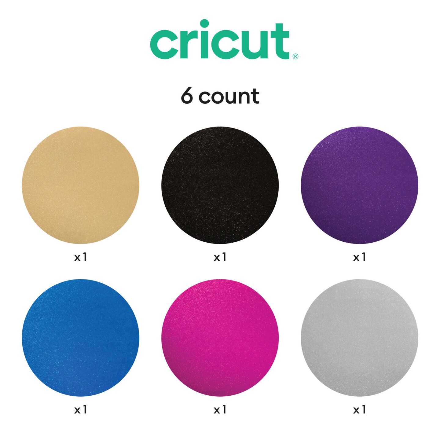 Cricut Shimmer Vinyl, Multi Sampler - Permanent (6 ct)