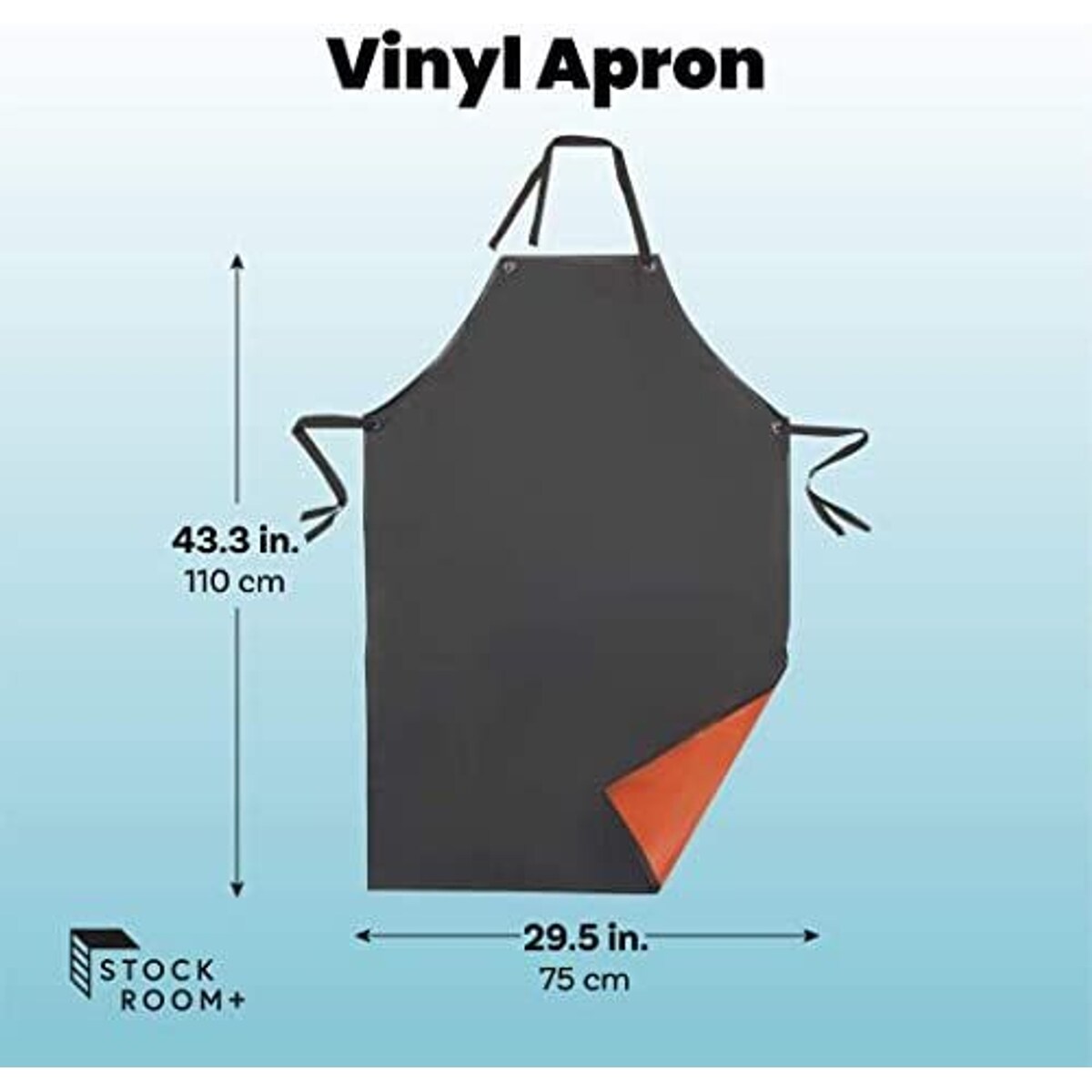 Heavy Duty Waterproof Apron, Vinyl Material (Black, 29.5 x 43.3 In, 2 Pack)