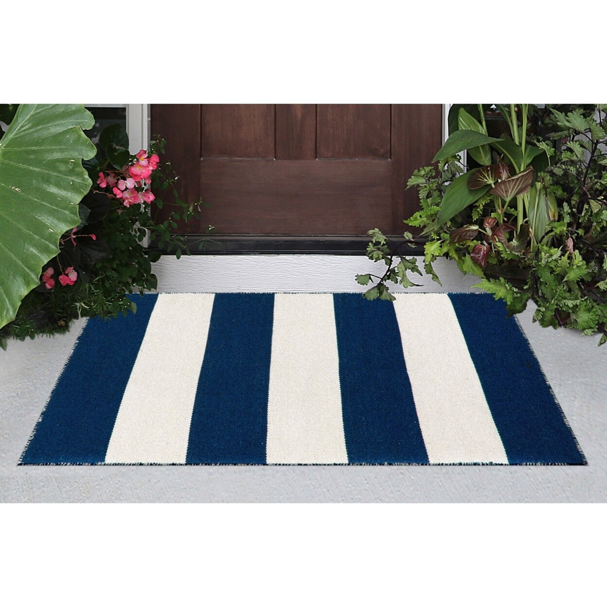 The Rug Department Liora Manne Sorrento Rugby Stripe Indoor Outdoor Area Rug Navy