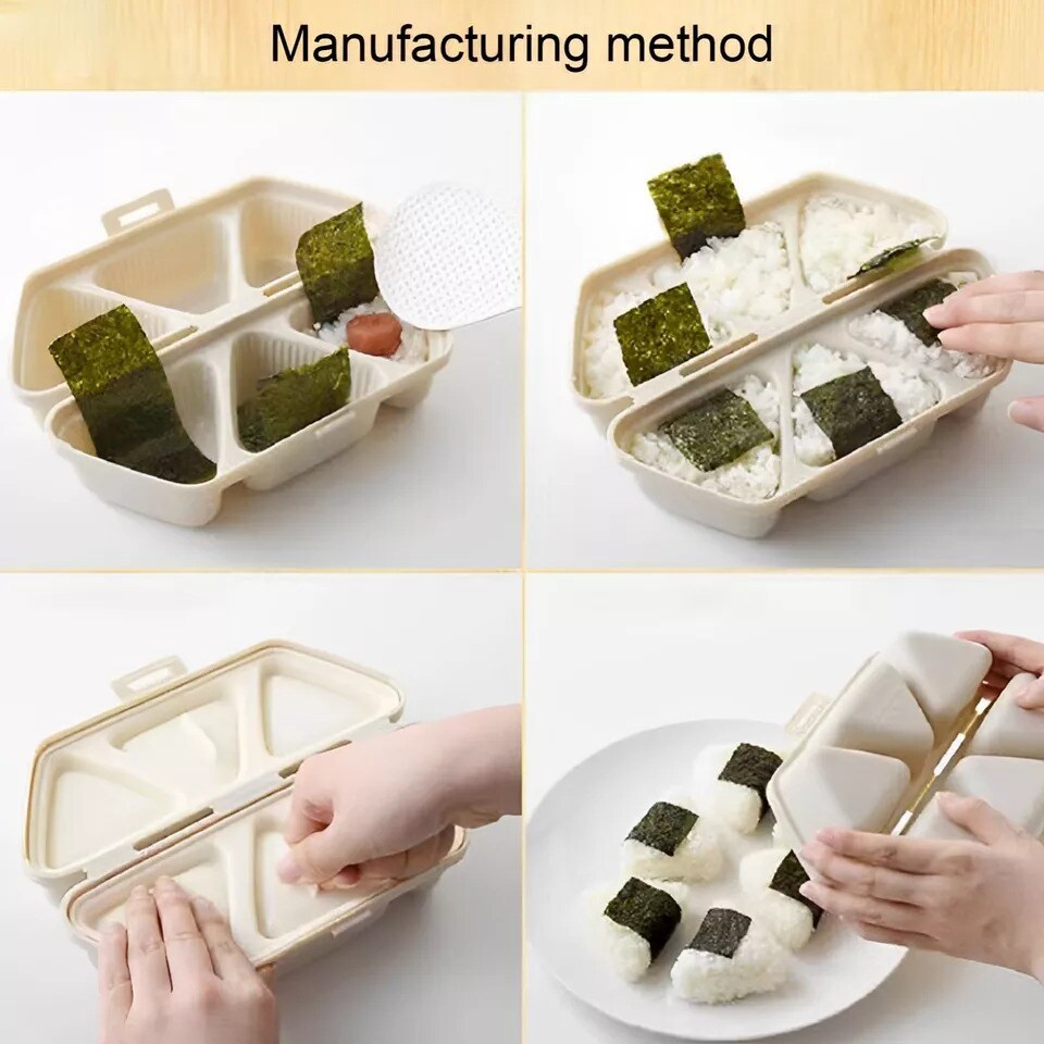 6 Cell Triangle Rice Ball Bento Press Maker