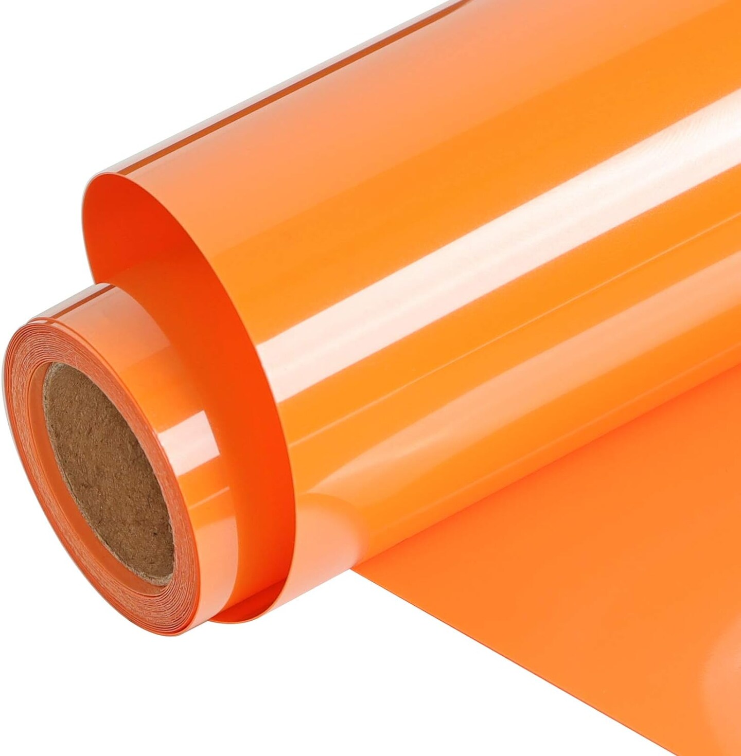 Orange HTV Heat Transfer Vinyl Rolls, 12&#x22; x 9ft Glossy Orange Iron on Vinyl for T-Shirt, Adhesive Orange HTV Vinyl for All Cutter Machines Easy to Cut &#x26; Weed for Heat Vinyl Design