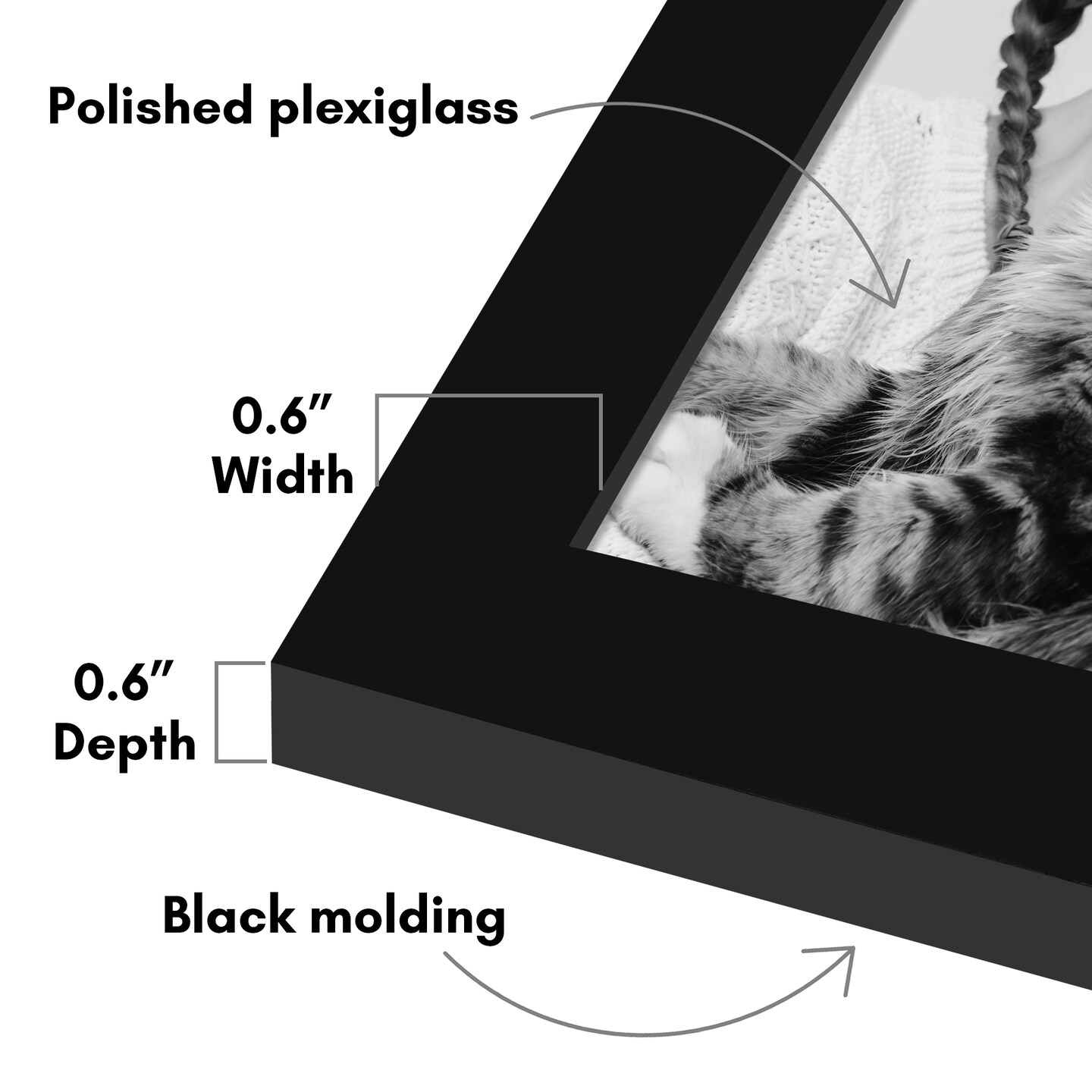 Americanflat 5 Pack of Picture Frames - Plexiglass Cover