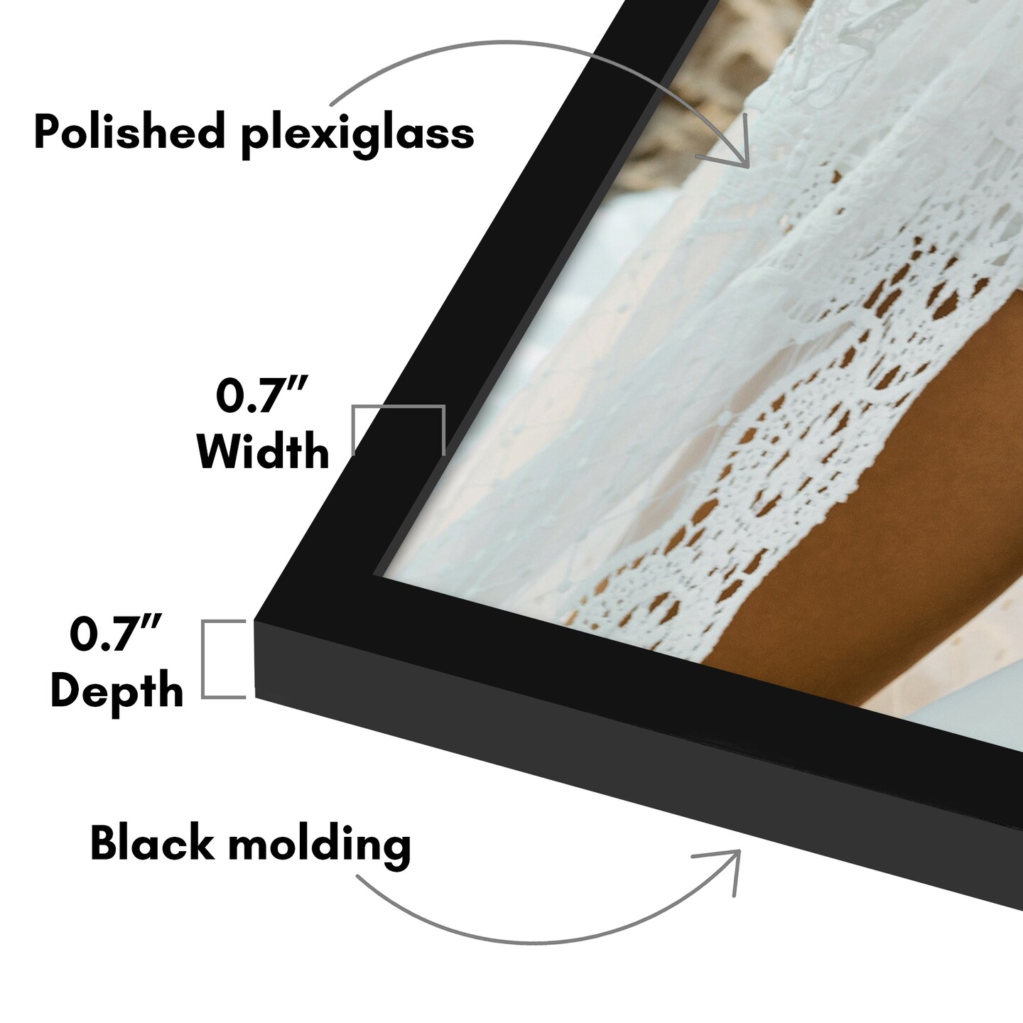 Americanflat Poster Frame - Perfect Frame for Photos and Artwork - Large Picture Frame - Polished Plexiglass - Hanging Hardware with Horizontal and Vertical Display