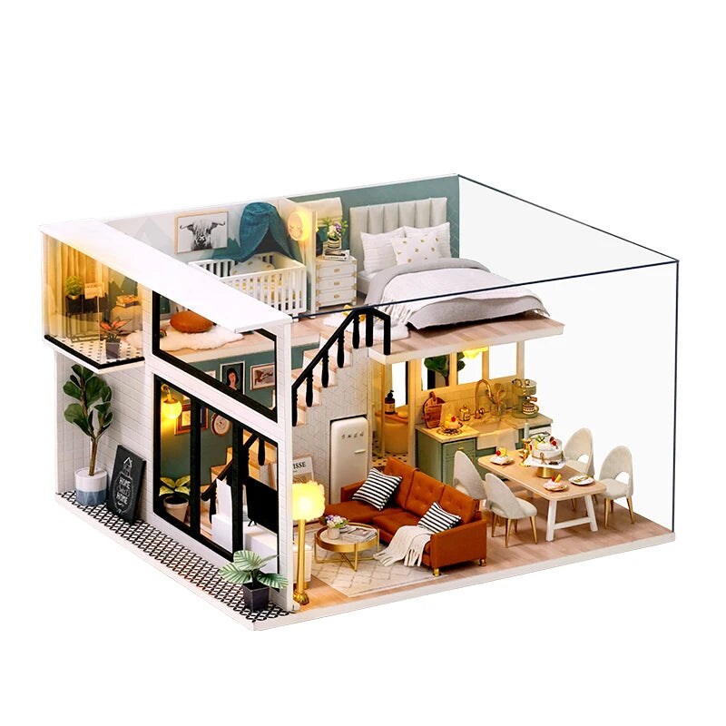 Miniature Wizardi Roombox Kit - House by the Sea. Dollhouse Kit