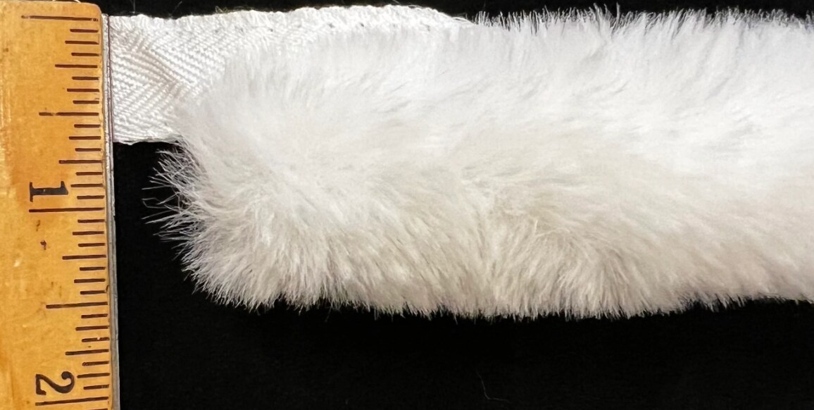 White Faux Fur Trimming with Lip - 3 Continuous Yards