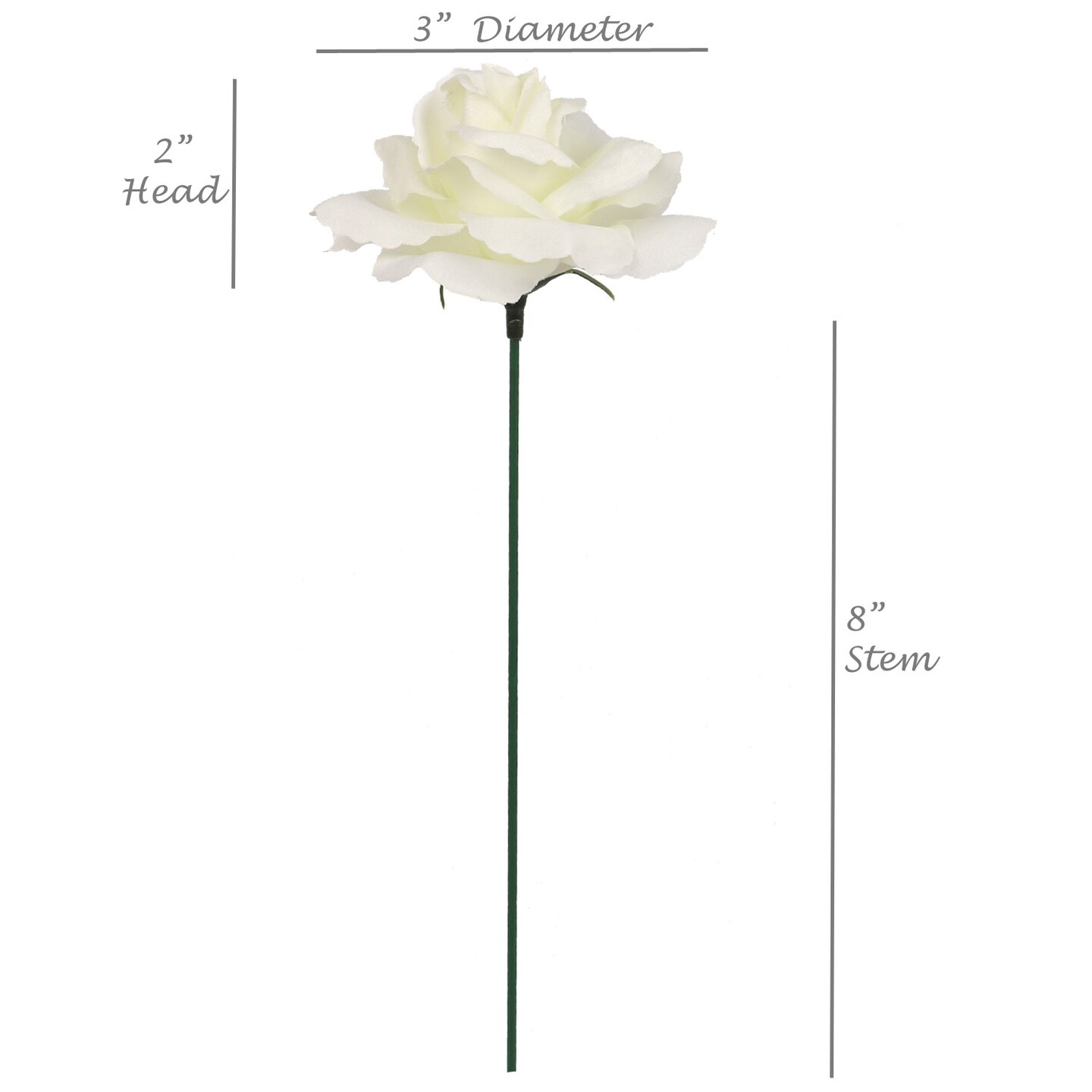 50-Pack: Cream White Silk Rose Picks with 8&#x22; Stems and 3&#x22; Blooms for DIY Floral Arrangements &#x2013; Floral Home by Artificial Flowers