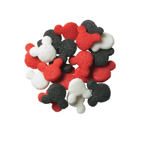 Mickey Mouse Red, Black and White Quins Sprinkles 19 oz. handheld container