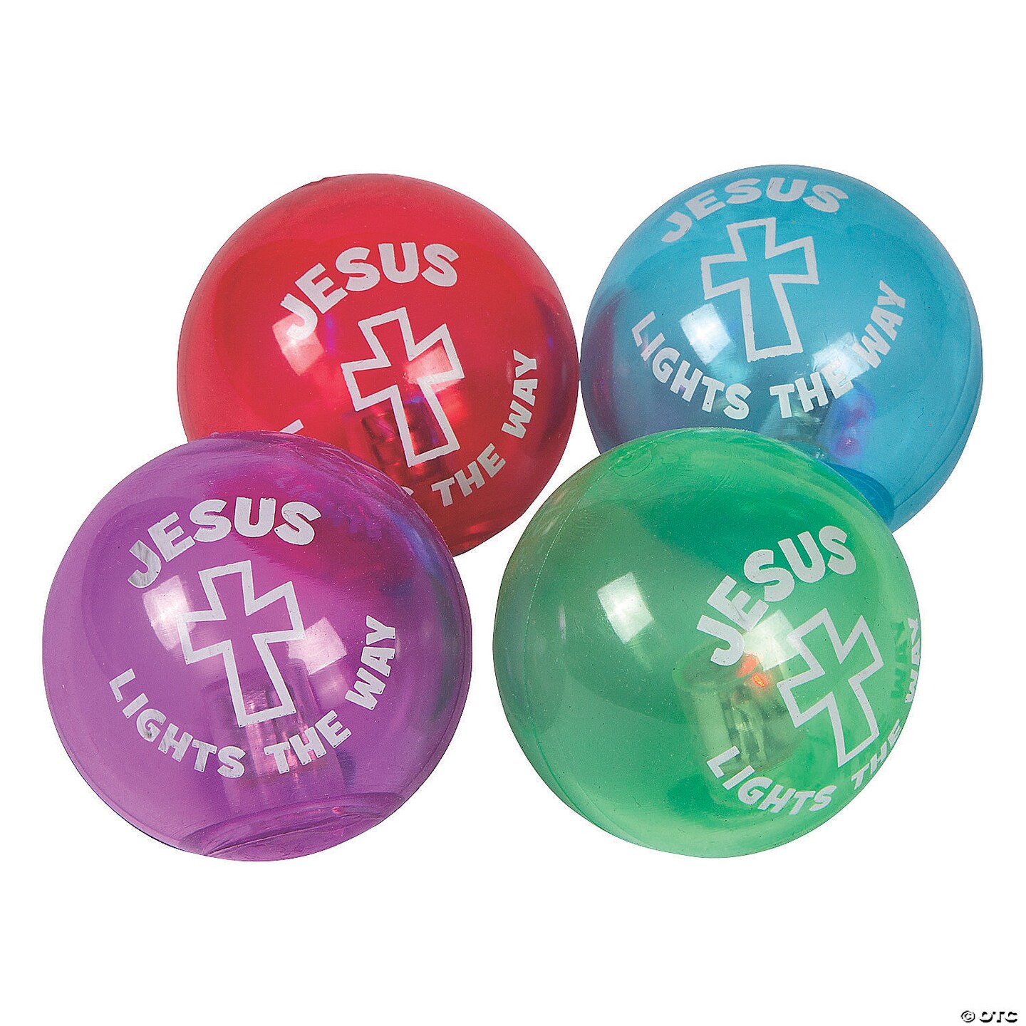 2&#x22; Mini Jesus Lights the Way Light-Up Rubber Bouncy Balls - 12 Pc.