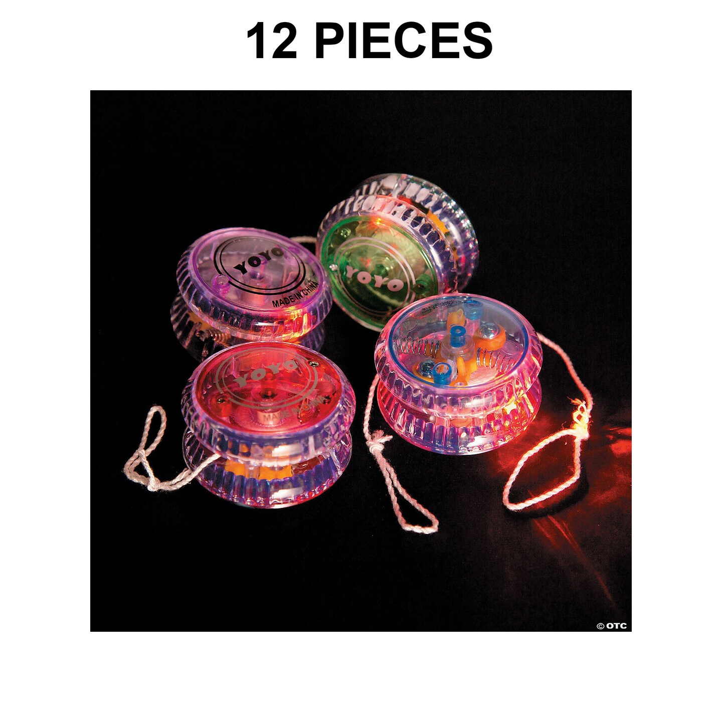 2&#x22; Colorful Light-up Champion Plastic YoYos - 12 Pc.