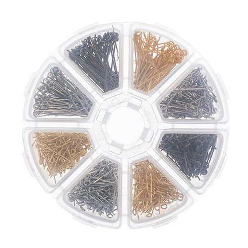 John Bead 8-Slot Eye Pins Jewelry Findings Kit Assortment, 1000pcs