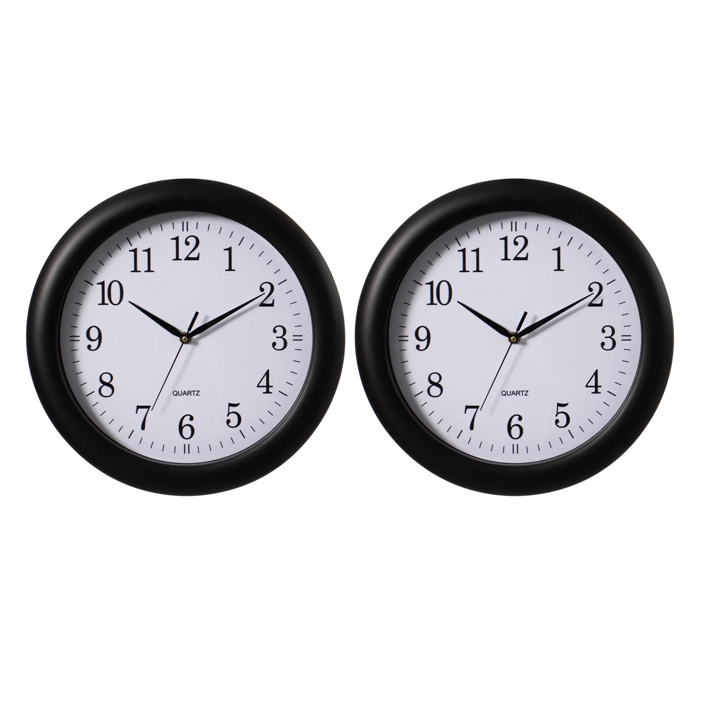 13.75 Inch Plastic Round Battery Operated Simple Modern Wall Clock - Office, ClassRoom, Livingroom, Dining Room, Bedroom and Kitchen Wall Decor