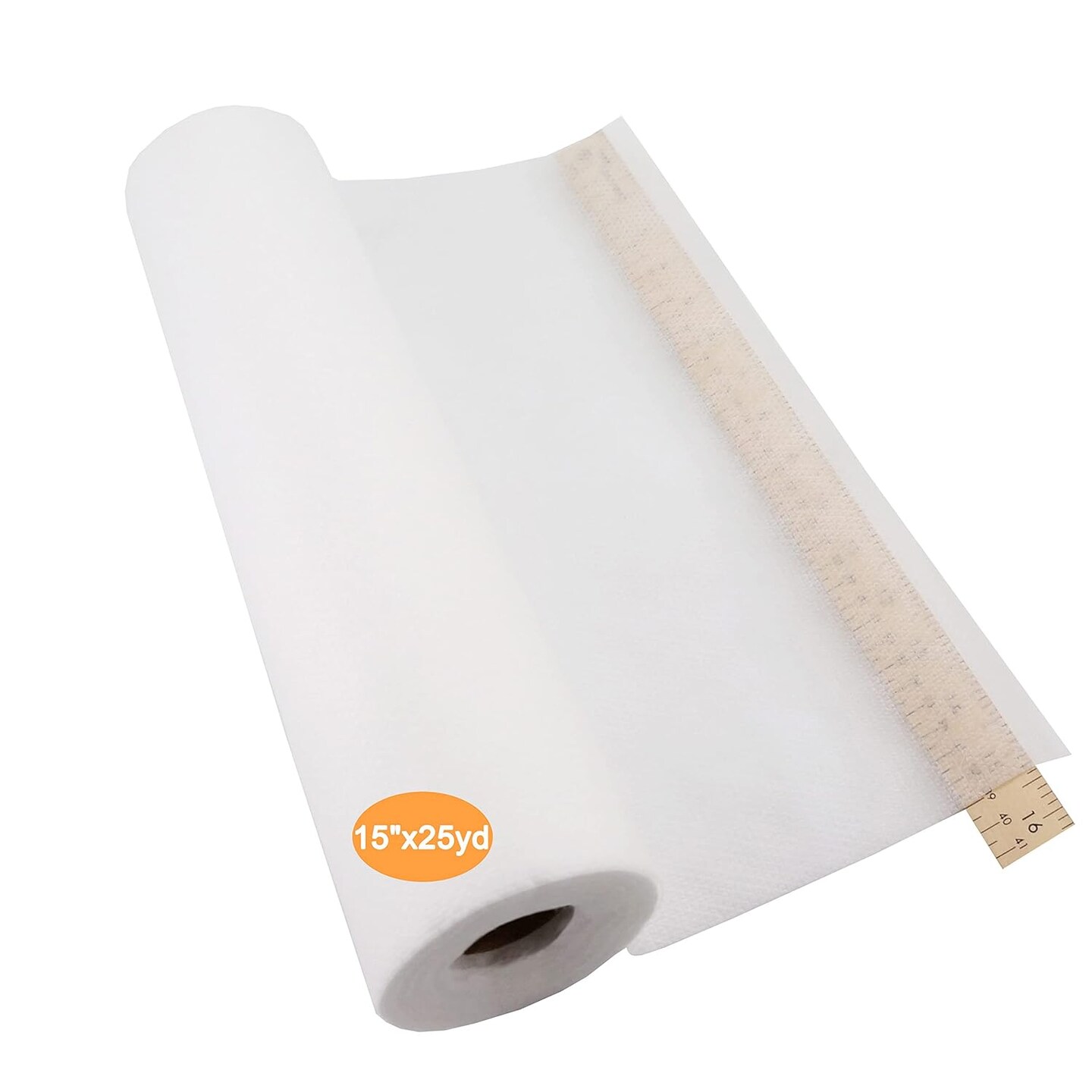 No Show Mesh Machine Embroidery Stabilizer Backing 15" x 25 Yd roll - Light Weight 1.8 oz - Cut into Variable Sizes for Machine Embroidery and Hand Sewing