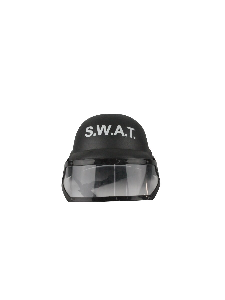 Child's Standard Black SWAT Helmet With Eye Shield Costume Accessory
