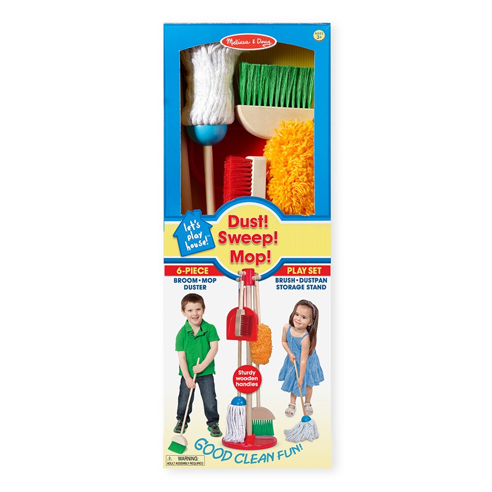 Melissa &#x26; Doug Dust Sweep and Mop Pretend Realistic Play Set Wooden