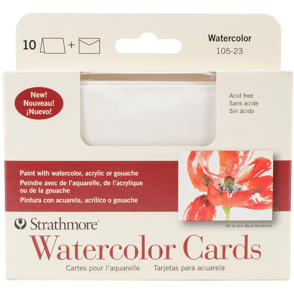 Strathmore Cards & Envelopes 3.5X4.875 10/Pkg-Watercolor