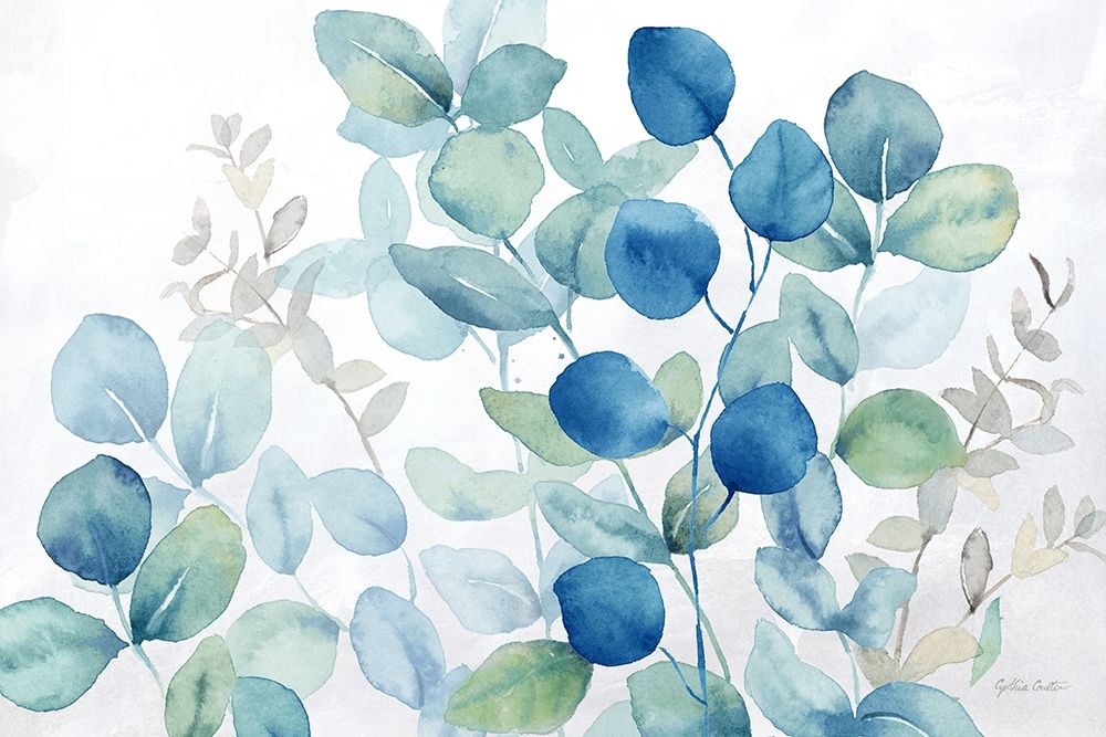 Eucalyptus Leaves landscape blue green Poster Print by Cynthia Coulter # RB14796CC