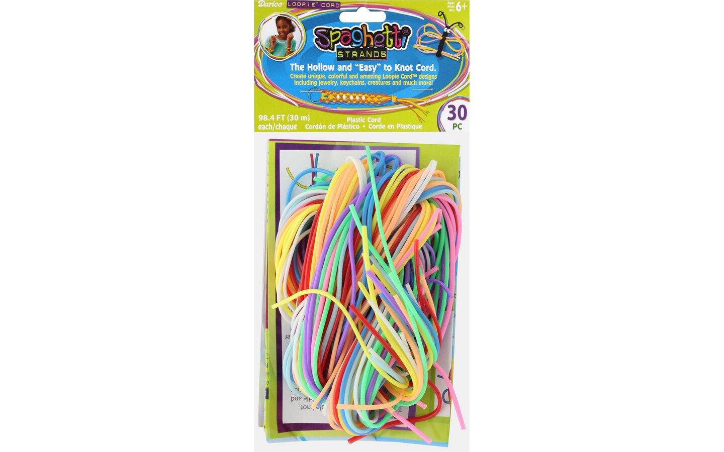 Darice Loopie Cord Astd Bright 30Pc