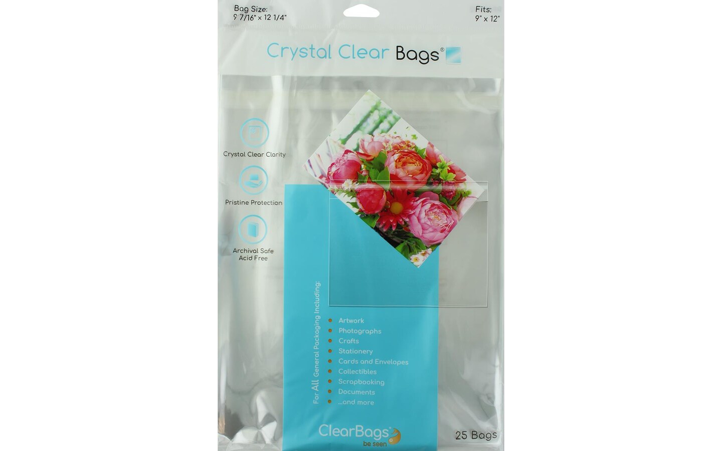 Clearbags Crystal Clear Bag 9X12 Photo 25Pc