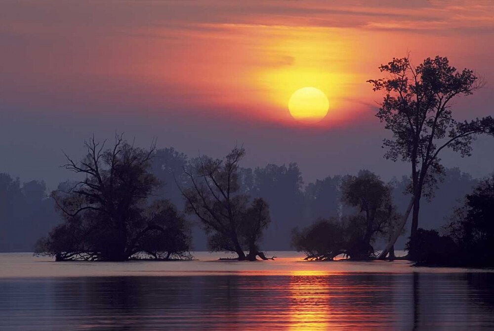 PA, Erie, Presque Isle SP, Sunset over lake by Ellen Anon - Item # VARPDXUS39BJA0011