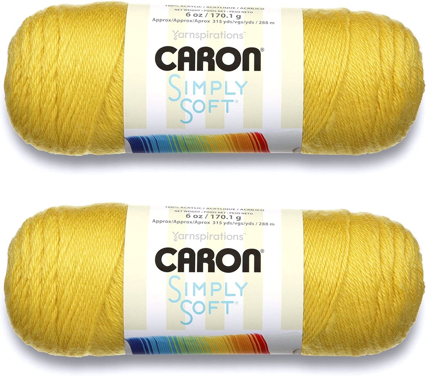 (Pack of 2) Caron Simply Soft Solids Yarn-Lemonade