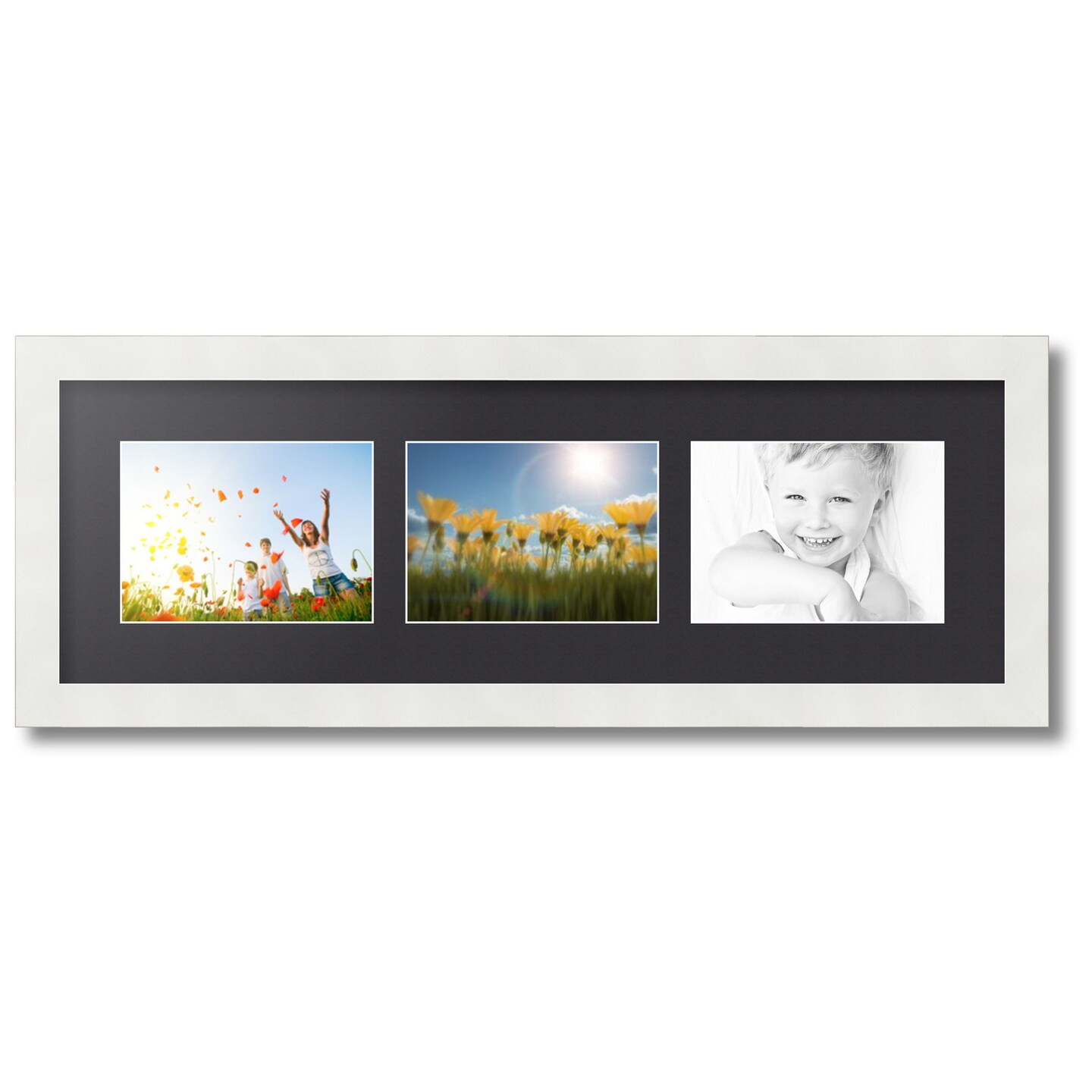 ArtToFrames Collage Photo Picture Frame with 3 - 5x7 inch Openings, Framed in White with Over 62 Mat Color Options and Plexi Glass (CSM-3966-2135)