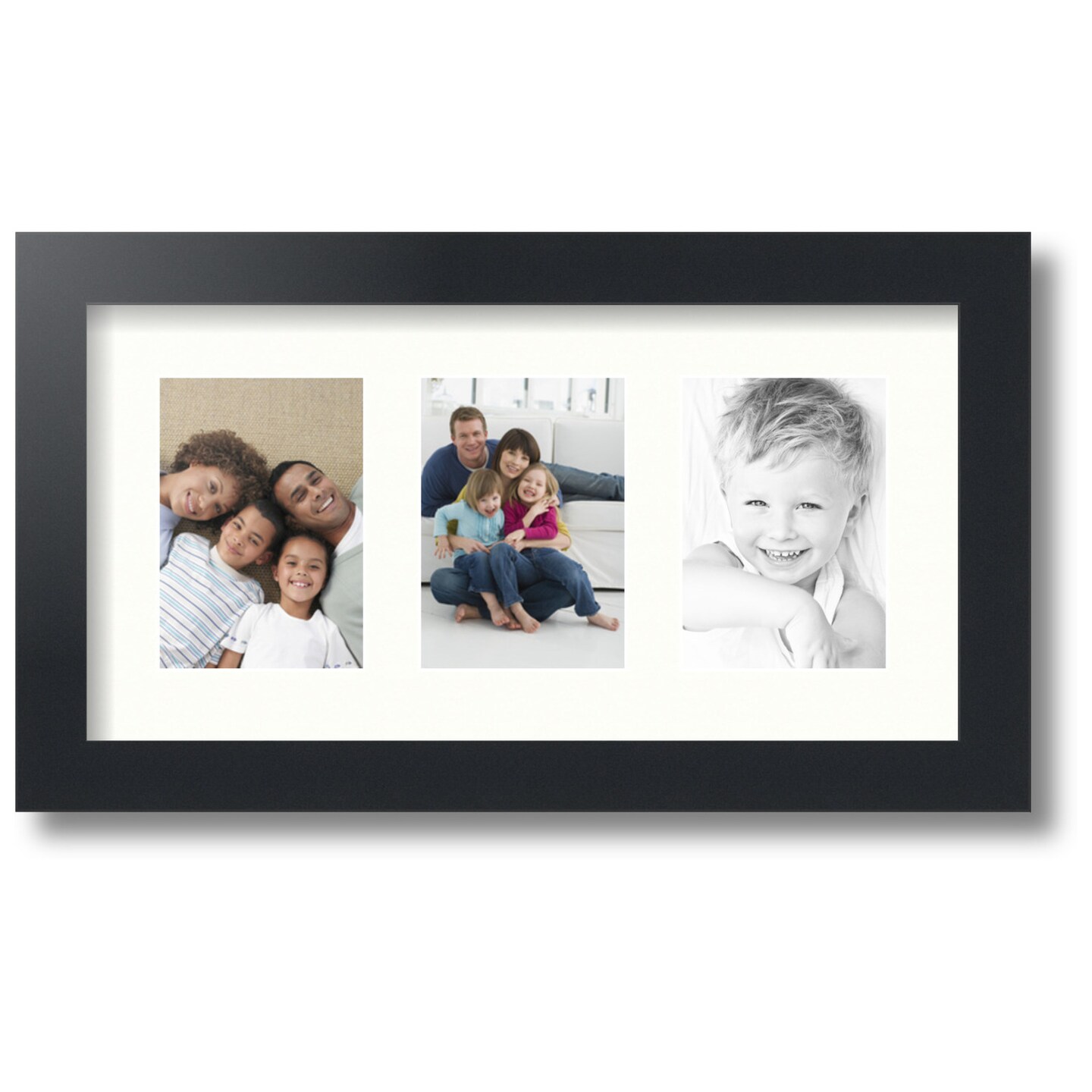 ArtToFrames Collage Photo Picture Frame with 3 - 3.5x5 inch Openings, Framed in Black with Over 62 Mat Color Options and Regular Glass (CSM-3926-29)