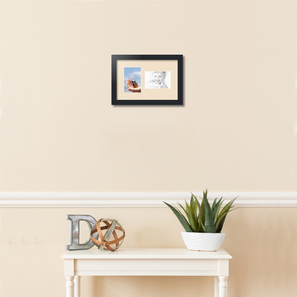 ArtToFrames Collage Photo Picture Frame with 2 - 4x6 inch Openings, Framed in Black with Over 62 Mat Color Options and Regular Glass (CSM-3926-102)