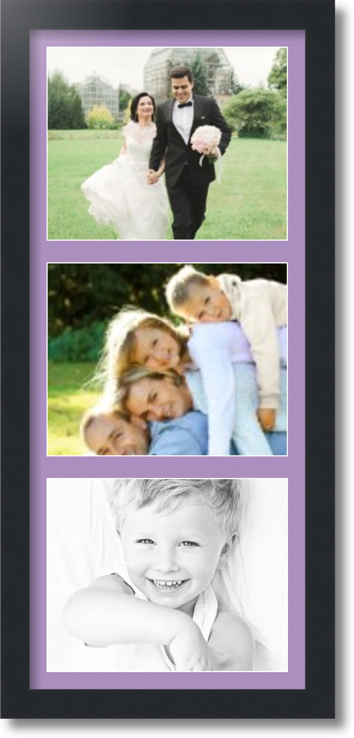 ArtToFrames Collage Photo Picture Frame with 3 - 8x10 inch Openings, Framed in Black with Over 62 Mat Color Options and Plexi Glass (CSM-3926-2156)