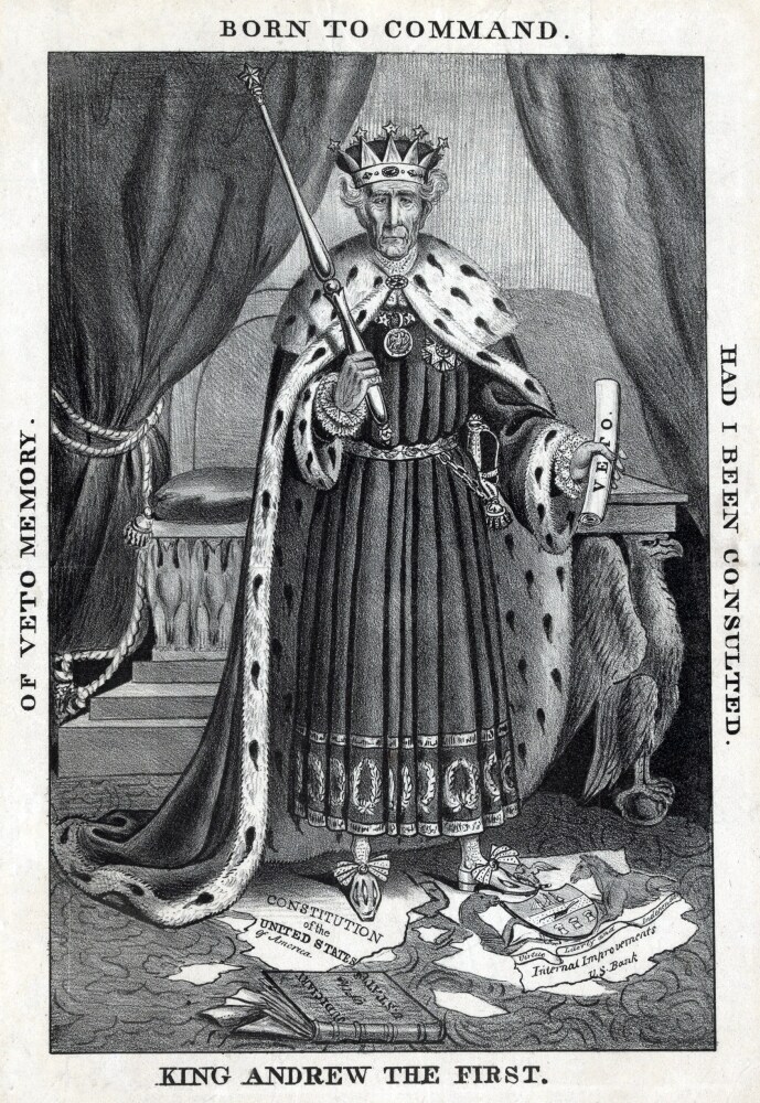 Posterazzi King Andrew The First. Cartoon Depicts President Andrew Jackson As A Despotic Monarch History