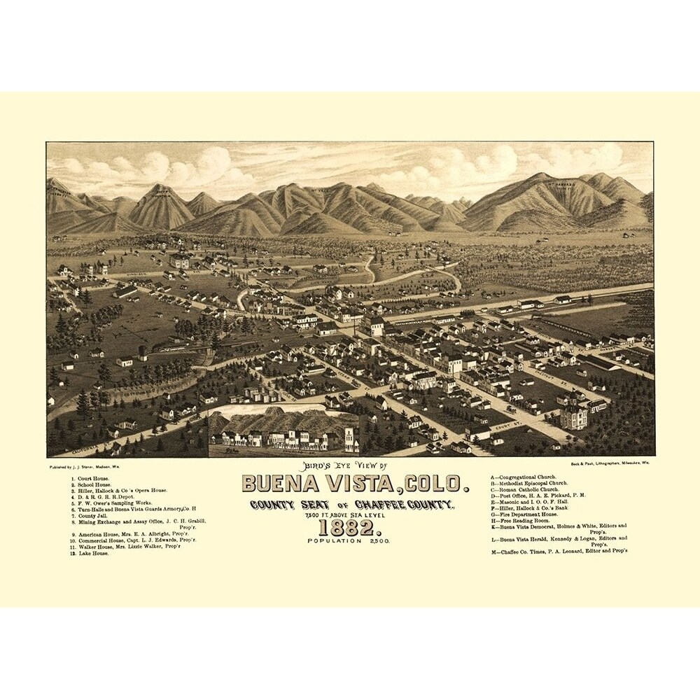 Posterazzi Buena Vista Colorado - Stoner 1882 Poster Print by Stoner Stoner   COBU0001