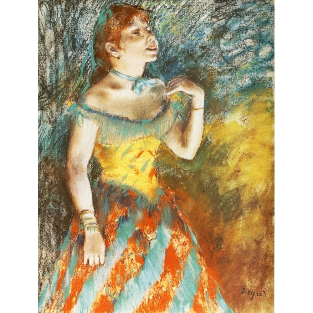 Posterazzi Singer in Green 1884 Poster Print by  Edgar Degas