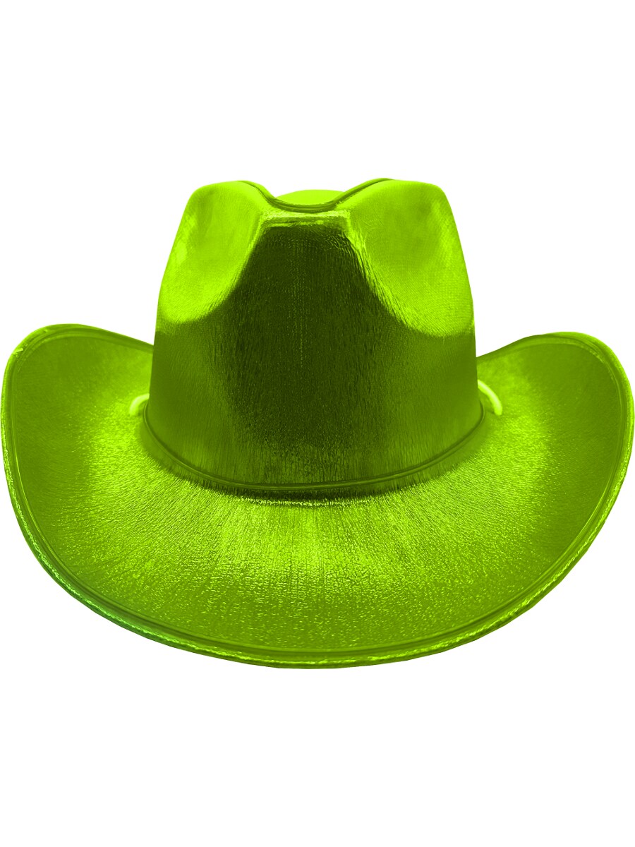 Adult's Yellow Cowboy Hat With Party Wire EL Light Up Trim Costume Accessory